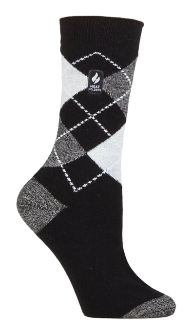 Heat Holders Dames Ultra Lite thermo geklede sokken - Zwart / Grijs (Valletta) - Image 1
