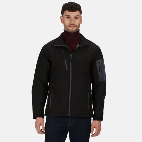 Regatta Standout Mens Arcola 3 Layer Waterproof And Breathable Softshell Jacket (Black/Seal Grey)