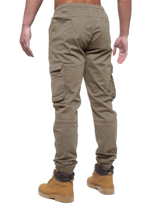 Enzo | Heren Cargo Jogger Jeans - Beige - Image 5