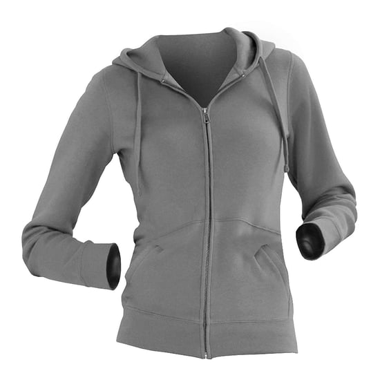 Russell Dames Premium Authentieke Hoodie met rits (3-laagse stof) (Licht Oxford) - Image 2