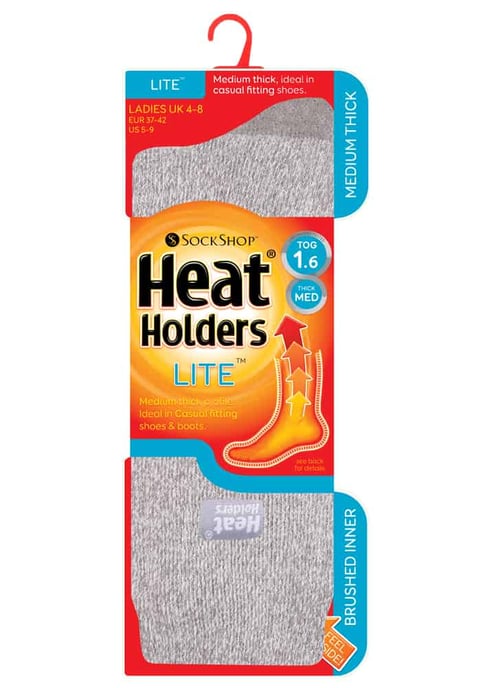 Heat Holders Lite dames dunne thermo wintersokken - Zilver / Crème - Image 2