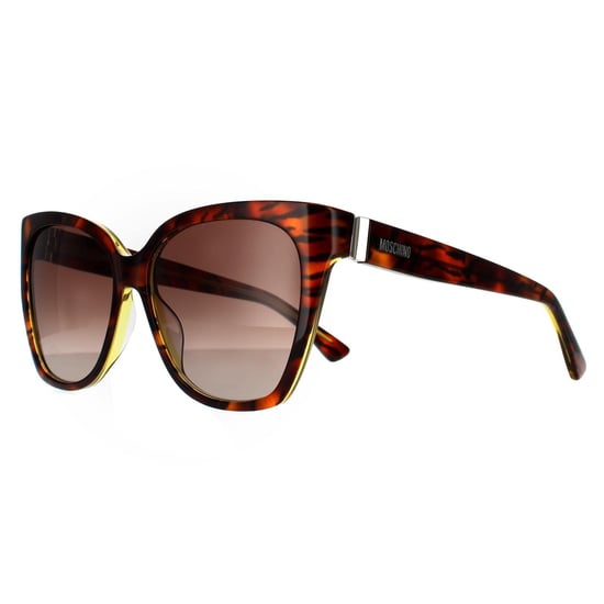 Moschino Vierkante Dames Havana Geel Bruin Verloop Zonnebril - Image 2