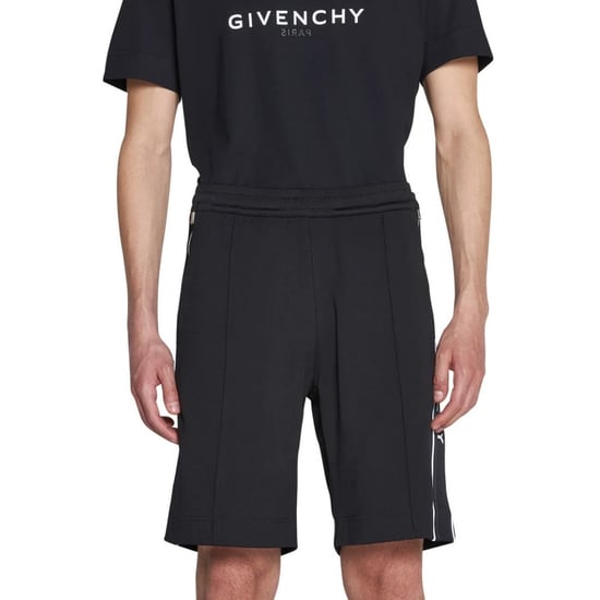 Givenchy Classic Fit Branded Side Logo Black Shorts