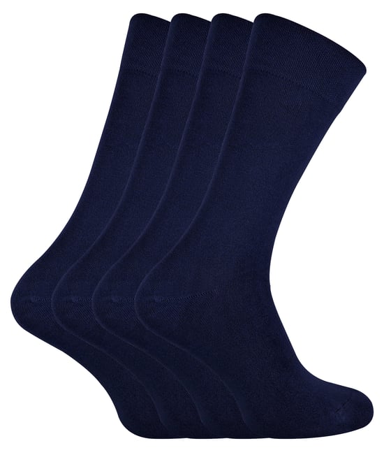Set van 4 zachte, ademende herensokken van bamboe - Marine - Image 1