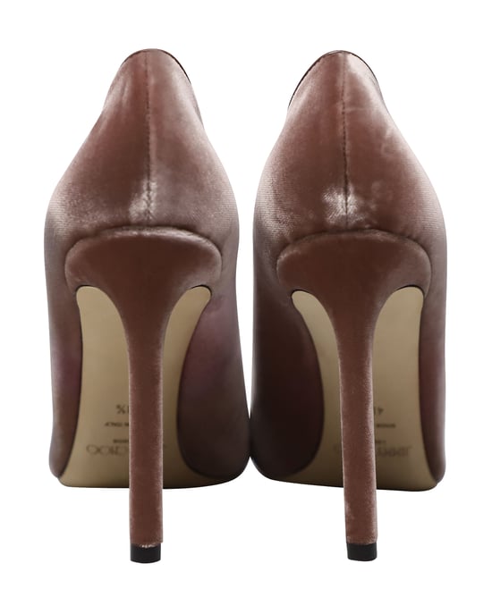 Jimmy Choo Romy 100 Pumps in Roze Velvet - Image 4