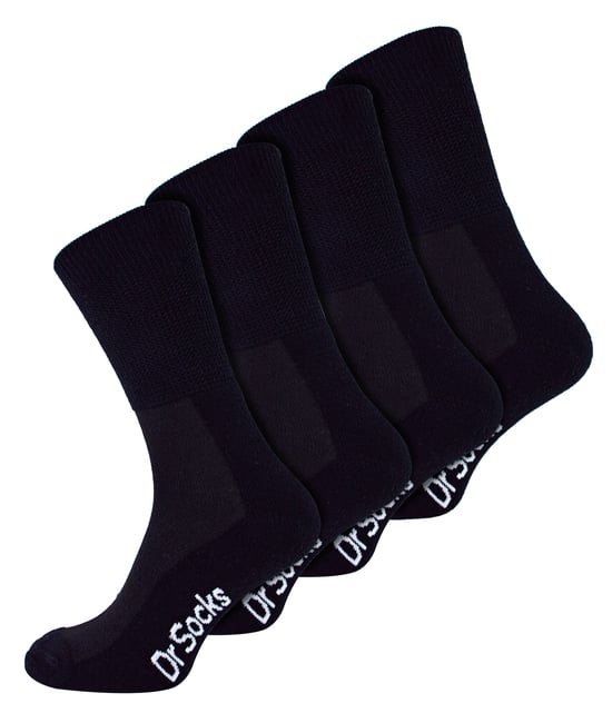 Dr.Socks - 4 paar bamboe diabetische sokken voor heren - Zwart - Image 1