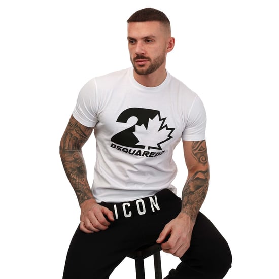 Heren Dsquared2 Esdoornblad Logo T-shirt In Wit - Image 4