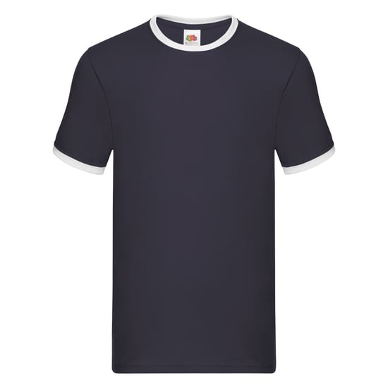 Fruit of the Loom Unisex Ringer T-shirt voor volwassenen (Marine / Wit) - Image 1