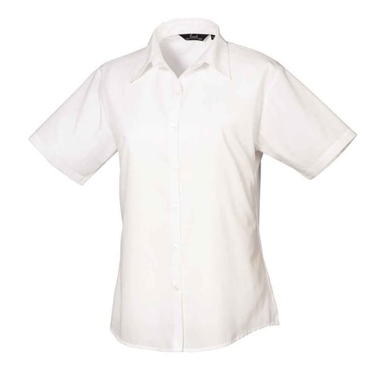 Premier Dames/Dames Popeline Blouse met Korte Mouwen (Wit) - Image 1