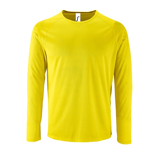 SOLS Heren Sportief T-Shirt met lange mouwen (Neon geel) - Image 1
