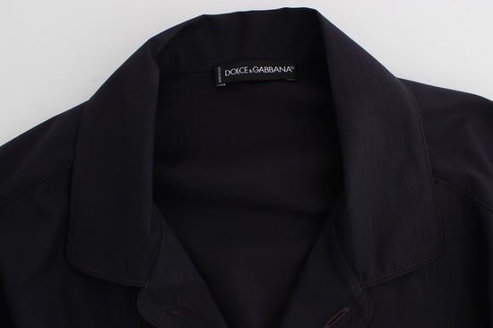 Dolce & Gabbana Men's Purple Striped Cotton Pajama Lounge Shirt