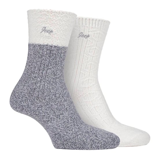 Jeep - Set van 2 superzachte sokken voor wandelschoenen voor dames - Crème / Leisteen - Image 1