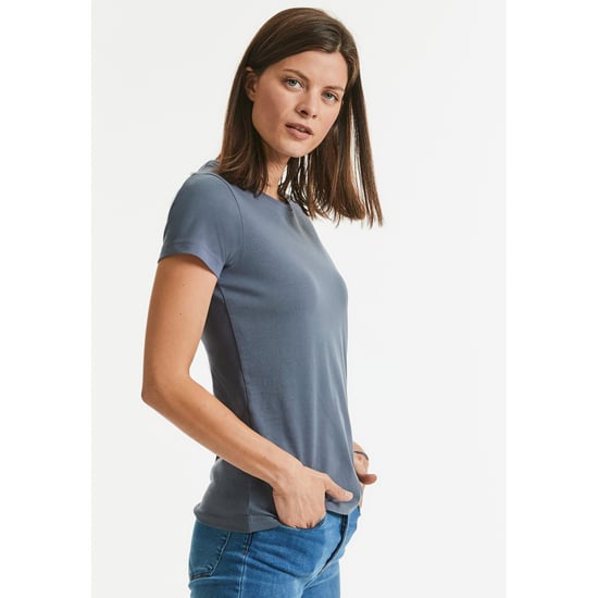 Russell Dames/dames Zwaargewicht T-Shirt met korte mouwen (Aluminium Grijs) - Image 2