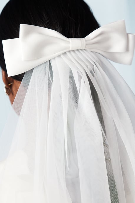 Satin Bow Mini Bridal Veil