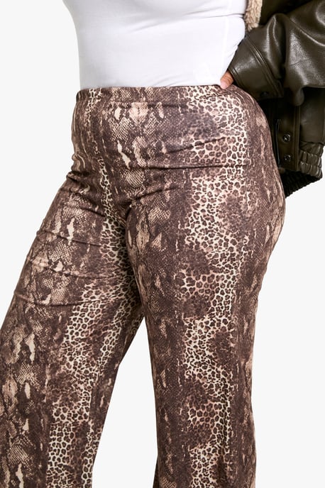 Plus Mixed Animal Print Wide Leg trousers