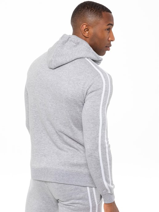 Enzo | Mens Zip Up Tape Hoodie Tracksuit Set - Grey