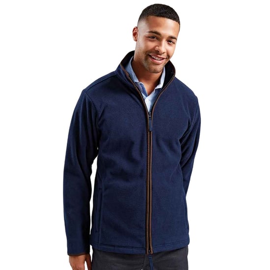 Premier Heren Artisan Fleece Jas (Marine / Bruin) - Image 3