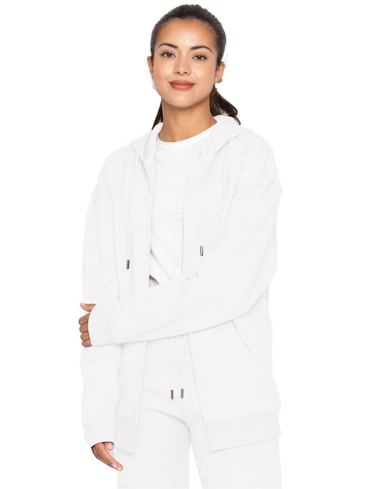 Enzo | Hoodie met oversized ritssluiting voor dames - Off White - Image 1