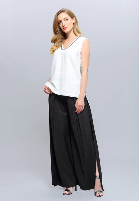 Lange v-halsbi-materiaal top - Image 3