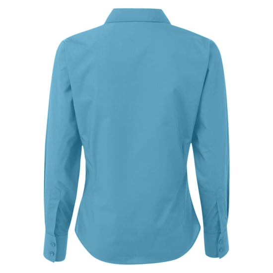 Premier Dames/Dames Popeline Blouse met Lange Mouwen (Turquoise) - Image 2