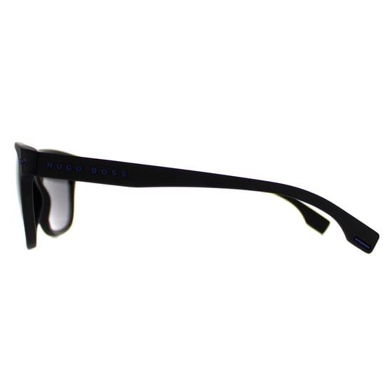 Hugo Boss Rectangle Mens Matte Black Blue Grey Polarized BOSS 1322/S