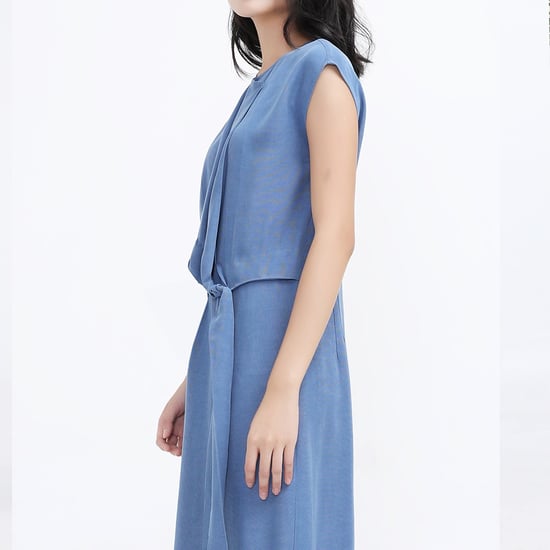 Side Tie minimalistische midi -jurk - Image 5