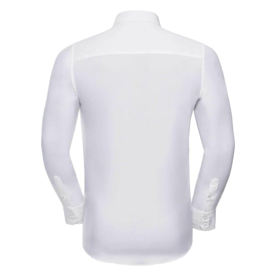 Russell Collectie Heren Lange Mouwen Gemakkelijk Onderhoud Aangepast Shirt (Wit) - Image 2