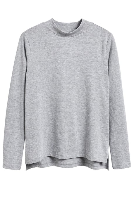 High Neck Long Sleeve Jersey Top