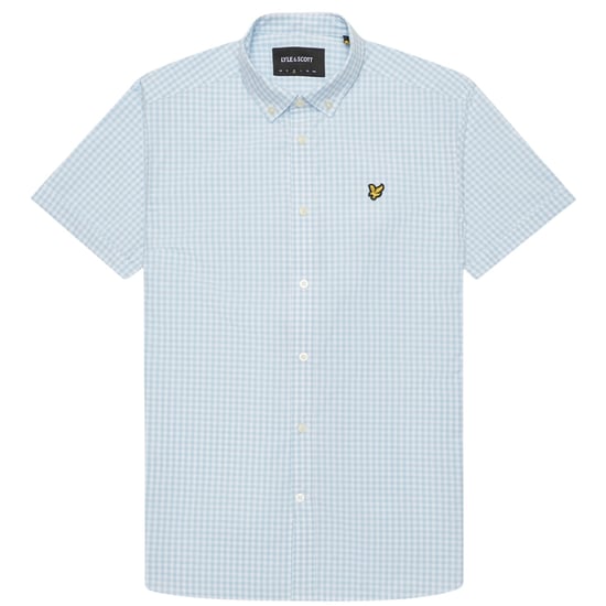 Lyle & Scott Short Sleeve Blue Gringham Shirt