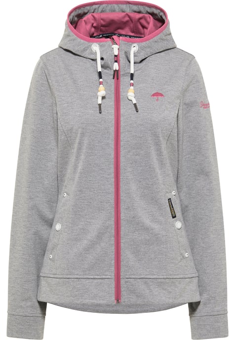 Schmuddelwedda functionele jas Dames grijs melange sorbet rood - Image 1