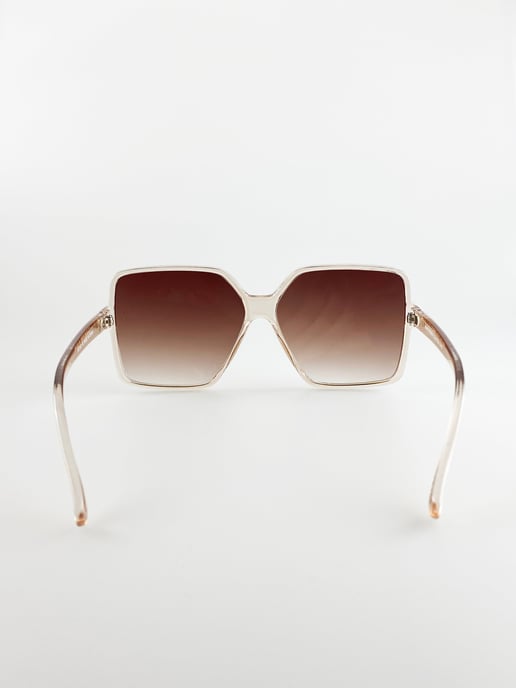 Oversized Square Sunglasses In Crystal Sand