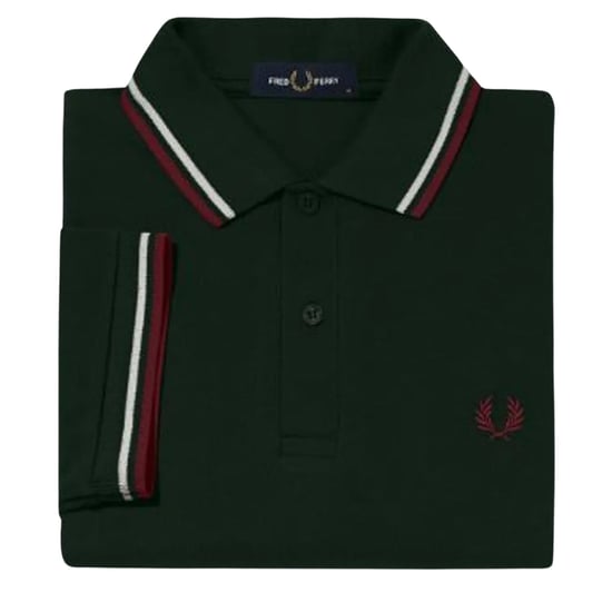 Fred Perry Red/White Twin Tipped Dark Green Polo Shirt