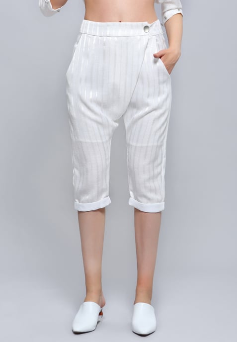 Satijnen trim Capri op maat gemaakte broek - Image 4