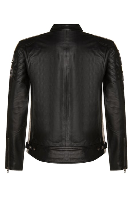 Zipped Leather Racing Biker Moto Jacket