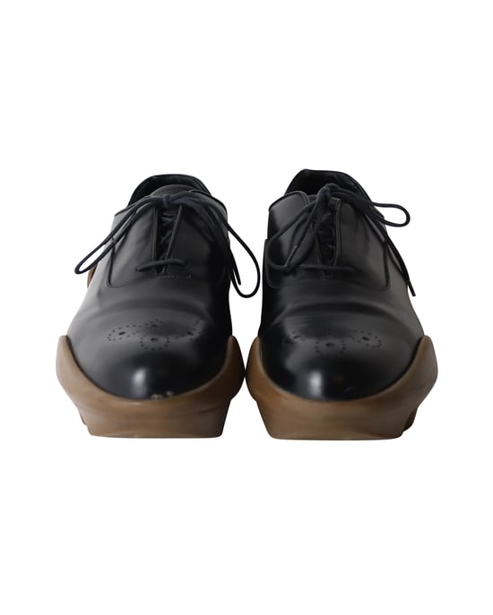 Prada Platform Brogues in Zwart Leer - Image 2