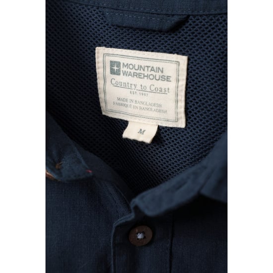 Mountain Warehouse Heren Kokosnoot Slub Overhemd met Korte Mouwen (Donkerblauw) - Image 3