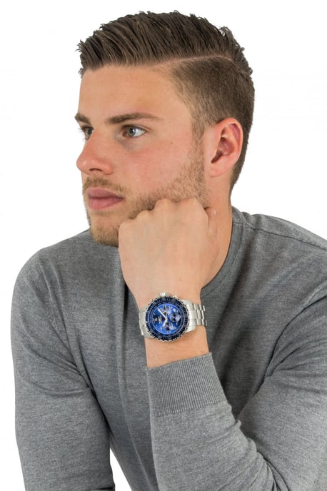 Invicta Specialty 6621 Heren Horloge - Quartz Uurwerk - Roestvrij Staal met blauwe Wijzerplaat - 45mm - Image 5