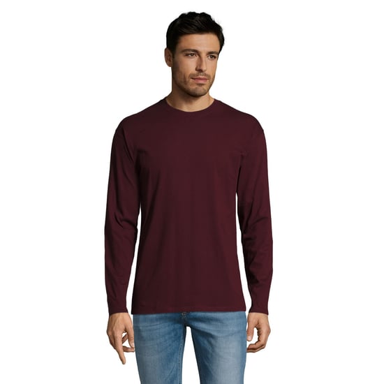 SOLS Heren Monarch T-Shirt met lange mouwen (Ossenbloed) - Image 1
