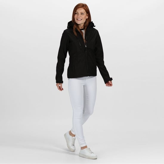 Regatta Womens/Ladies Venturer Hooded Soft Shell Jacket (Black)