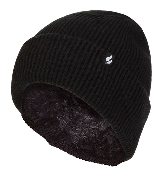 Heat Holders - Gevoerde geribbelde omzethoed voor dames - Zwart - Image 1