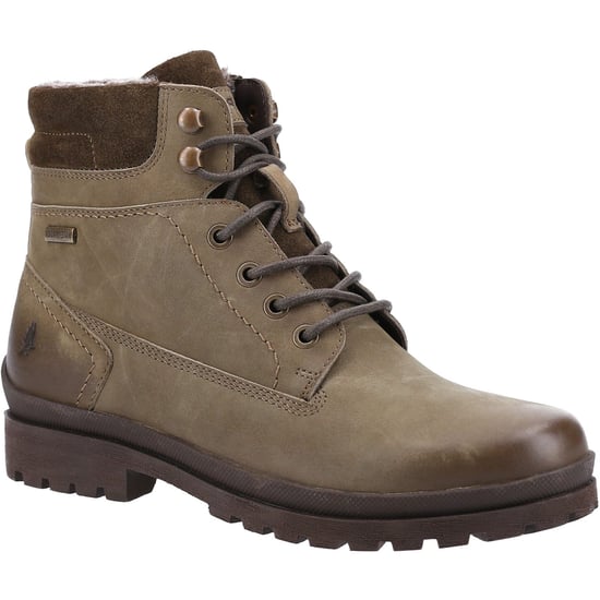Hush Puppies Annay Leren Vrouwen Laarzen Khaki - Image 1