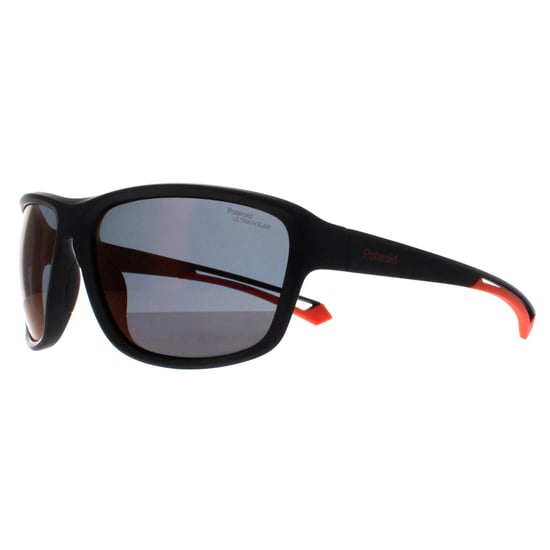 Polaroid Rectangle Unisex Black Orange Red Mirror Polarized High Contrast PLD 7049/S