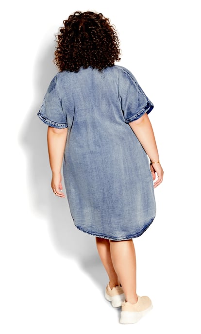 CITY CHIC Women's Denim Sleek Dress - mid denim
