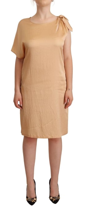 Moschino damesjurk met één mouw en knielengte in beige - Image 1