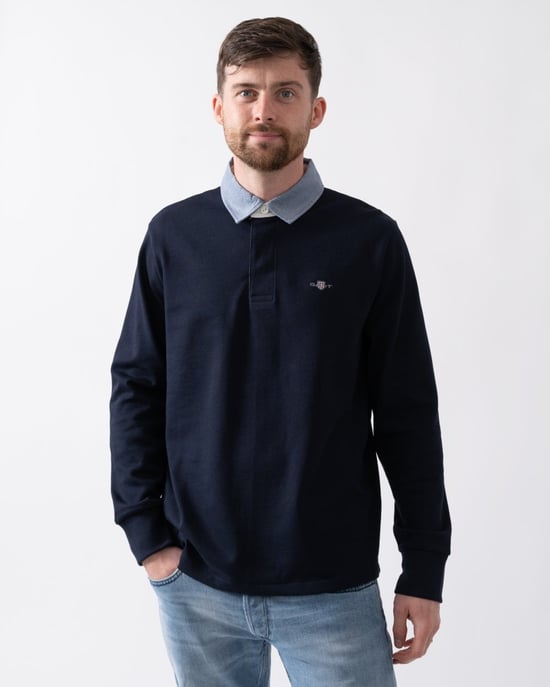 GANT Mens Regular Fit Chambray Heavy Rugger - Image 1
