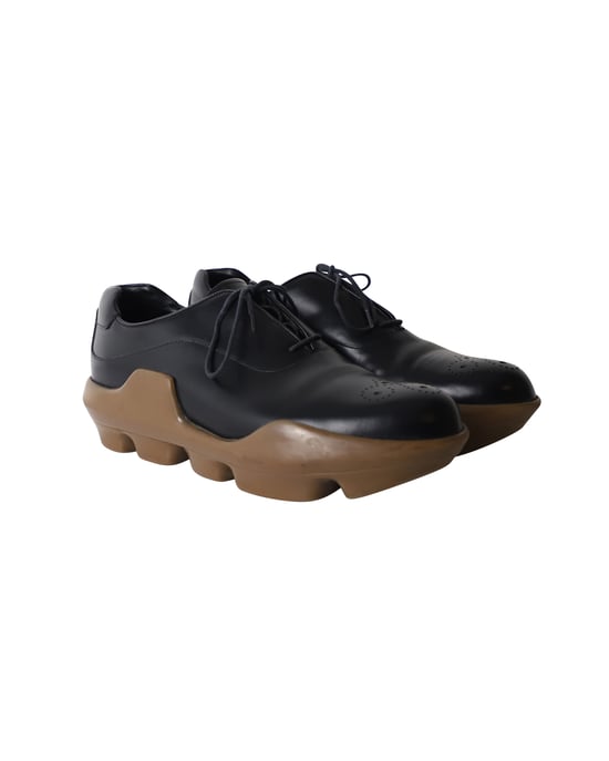 Prada Platform Brogues in Zwart Leer - Image 3