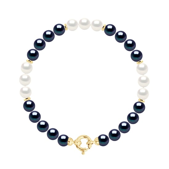Bracelet - Row of Real Cultured Freshwater Pearls Round 6-7 mm