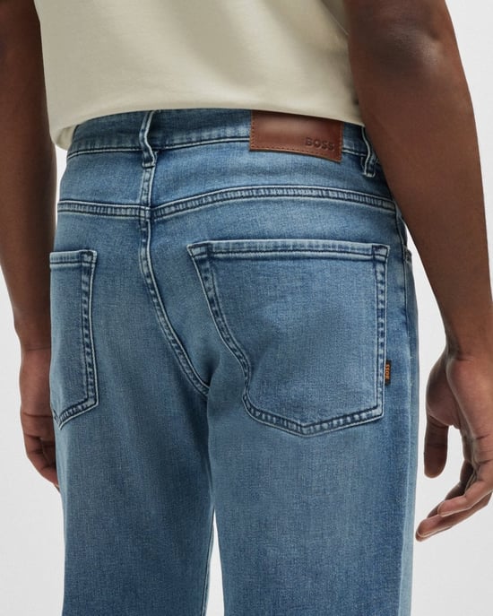 BOSS Orange Re Maine Mens Regular Fit Jeans in Blue Comfort-Stretch Denim NOS - Image 4