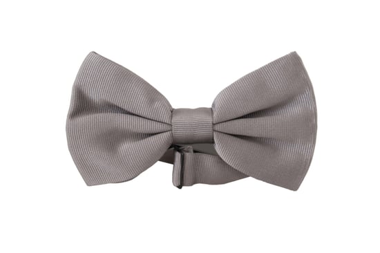 Dolce & Gabbana Gray 100% Silk Adjustable Neck Papillon Men's Tie