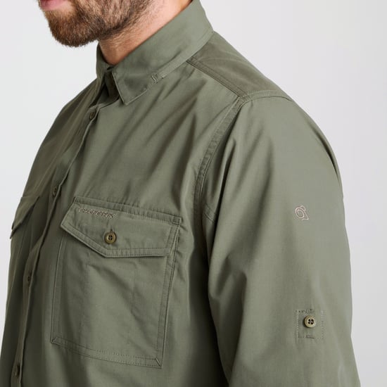 Craghoppers Mens Expert Kiwi Long-Sleeved Shirt (Cedar Green)